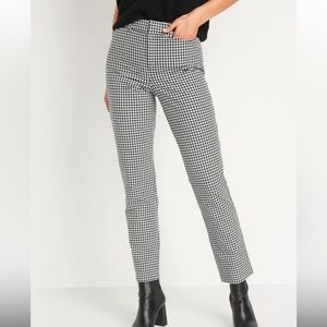 NWT High-Waisted Printed Pixie Straight Ankle Pants Houndstooth